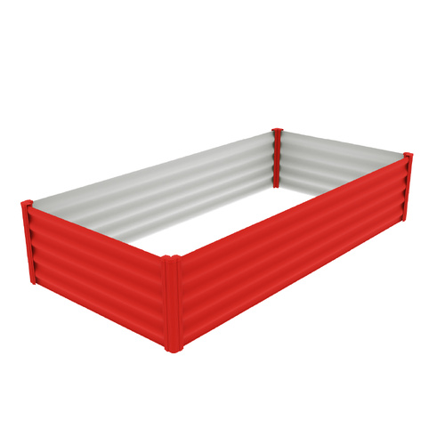 CLEARANCE - Red Rectangle Raised Garden Bed 200 x 100 x 41cm